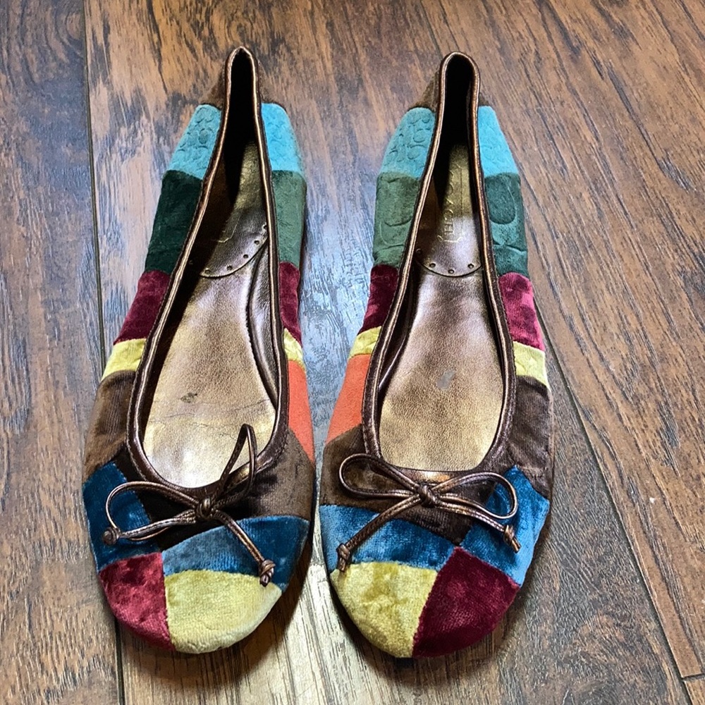 Coach Velvet Patchwork Ballet Flats